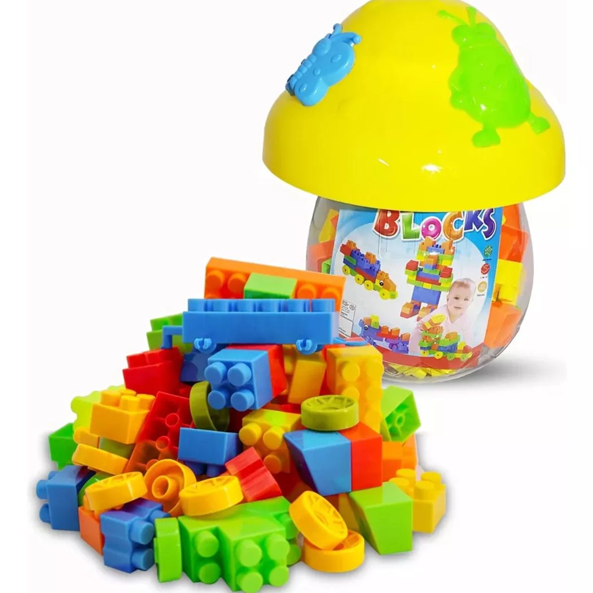 GENERICO - Kit De Bloques De Contrsuccion Para Niños Con Ruedas 45pcs