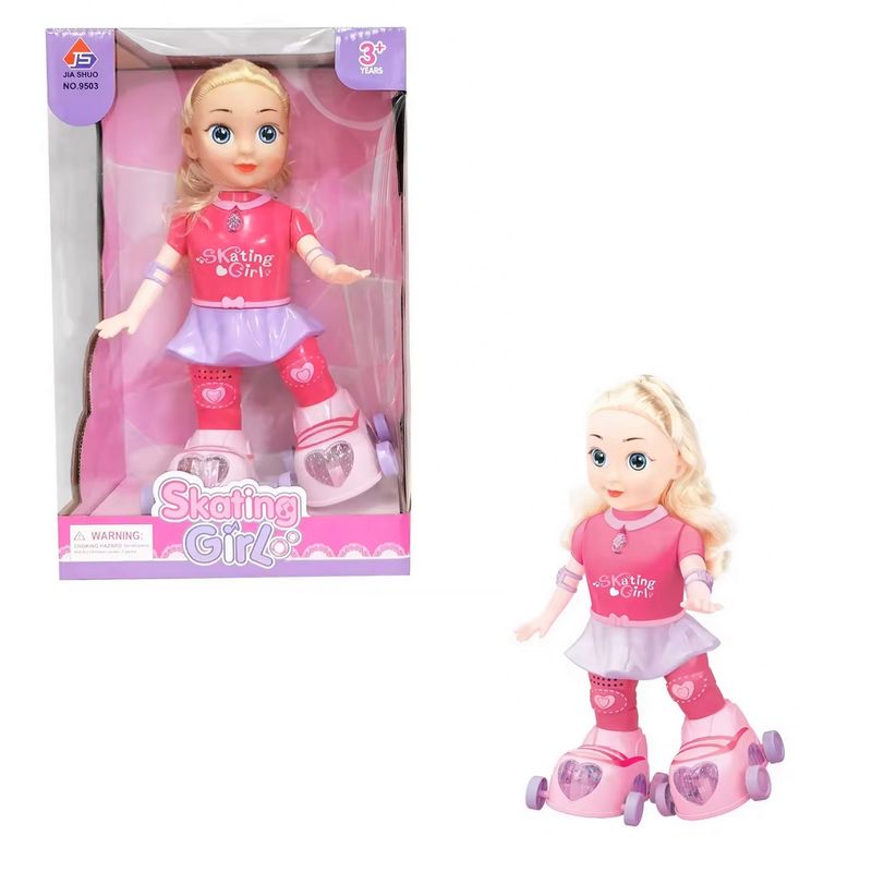 DAYOSHOP - Robot Muñeca Patines Patinadora Juguete Niñas + Baterias