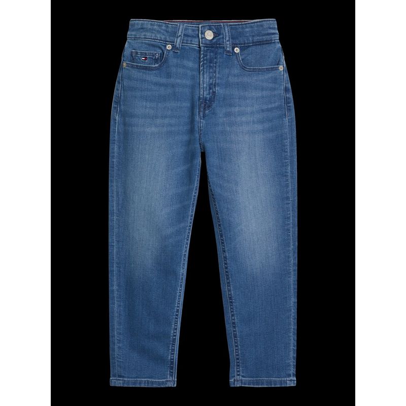 TOMMY HILFIGER - Jeans Azul Niña De Pierna Cónica Con Lavado Ligero Tommy Hilfiger