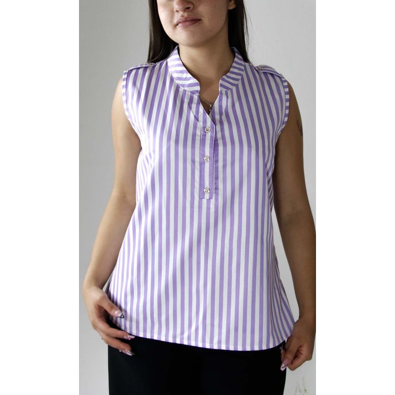 L Y H - Blusa Para Mujer Sin Manga Lila Marca L&H