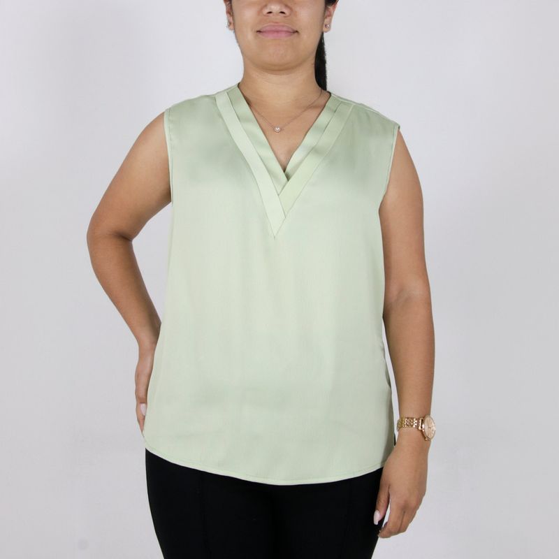 L Y H - Blusa Para Mujer Sin Manga Verde Marca L&H