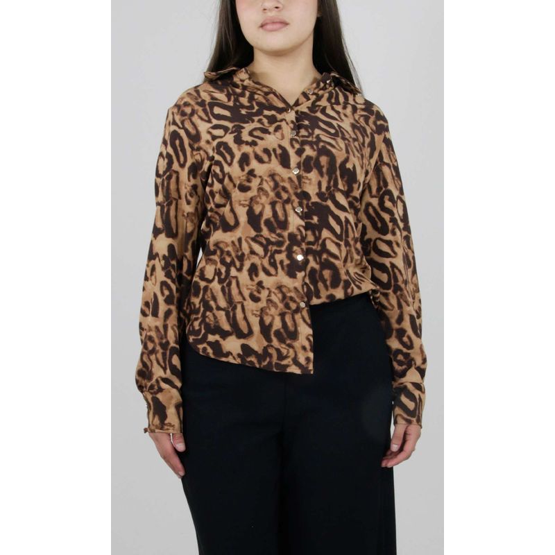 L Y H - Blusa Para Mujer Manga Larga Café Marca L&H