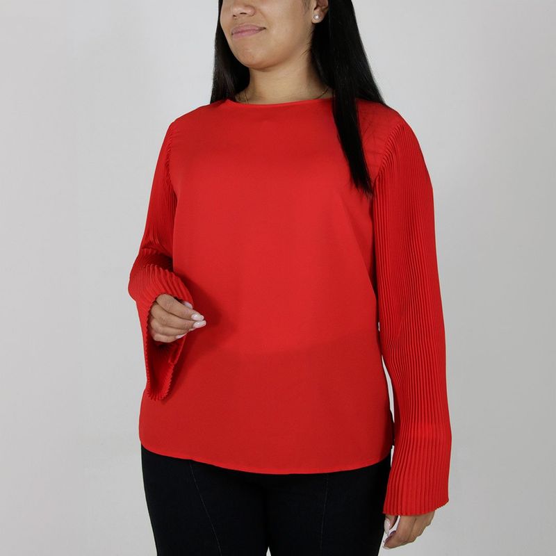 L Y H - Blusa Para Mujer Manga Larga Rojo Marca L&H