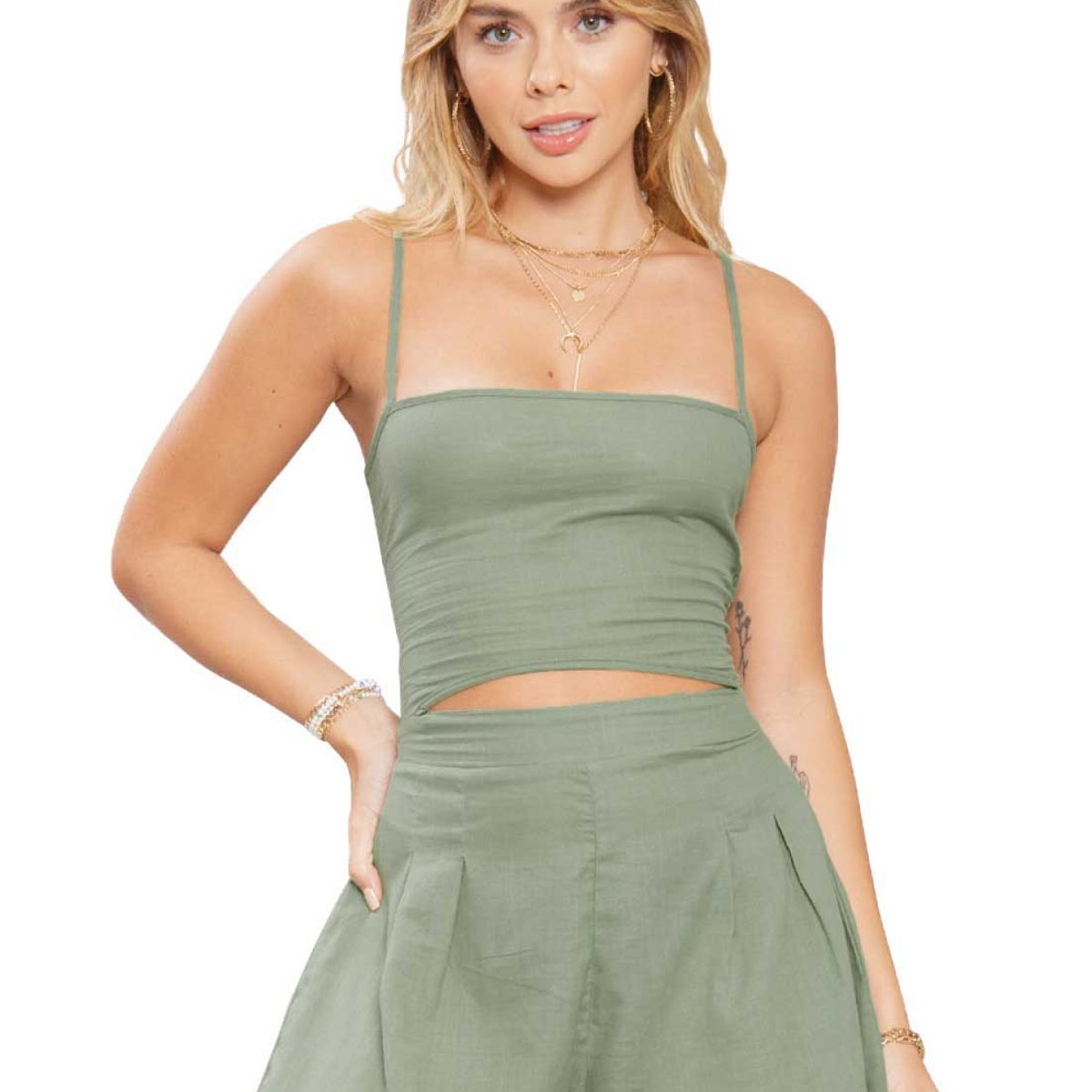 ATYPICAL - Enterizo Corto Mujer Verde Atypical 87448