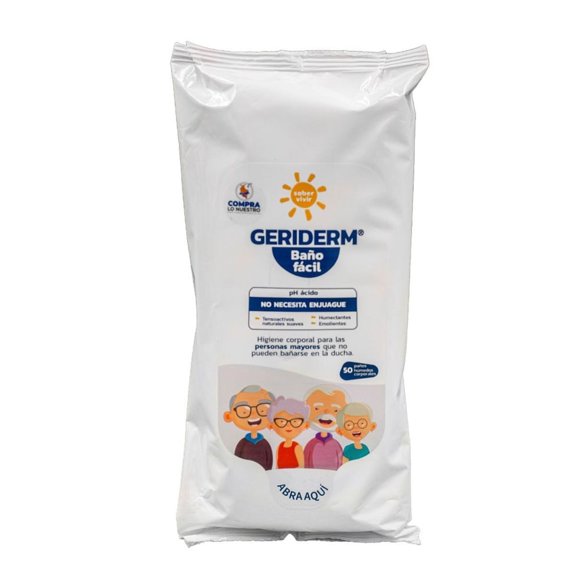 GENERICO - Paños Humedos Geriderm Baño Facil X 50Und
