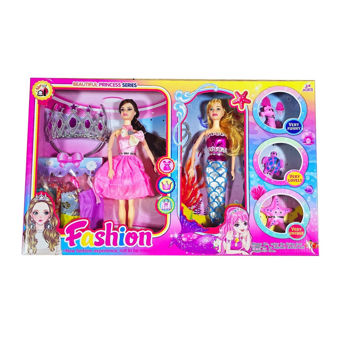 DAYOSHOP - Muñeca Princesa Muñeca Sirena Corona Juguete Niñas