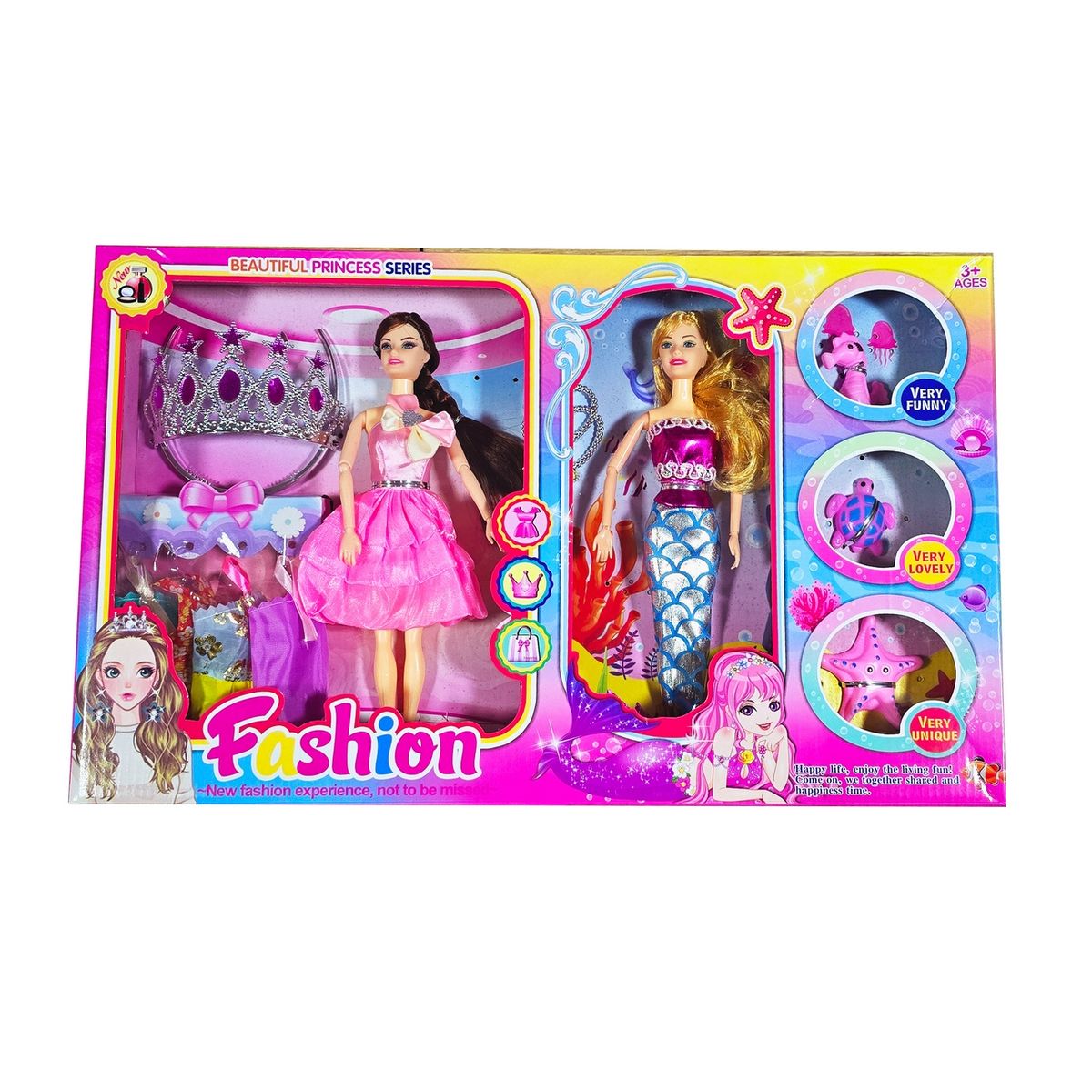 DAYOSHOP - Muñeca Princesa Muñeca Sirena Corona Juguete Niñas