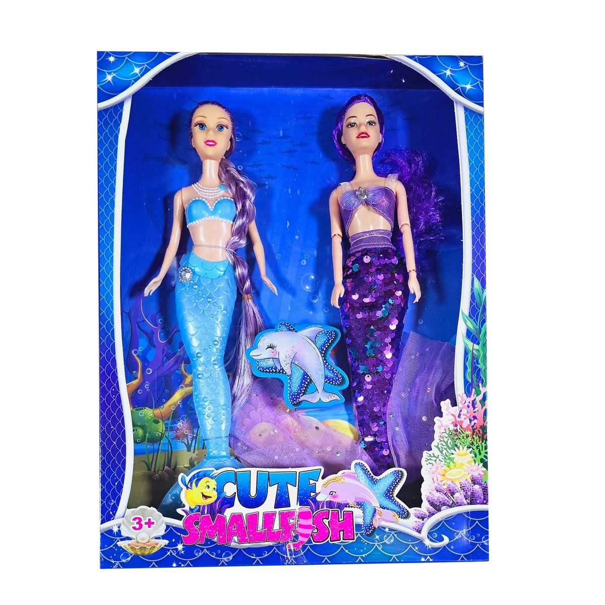 DAYOSHOP - Muñeca Sirena Duo Cola Sirena Escamas Juguete Niñas