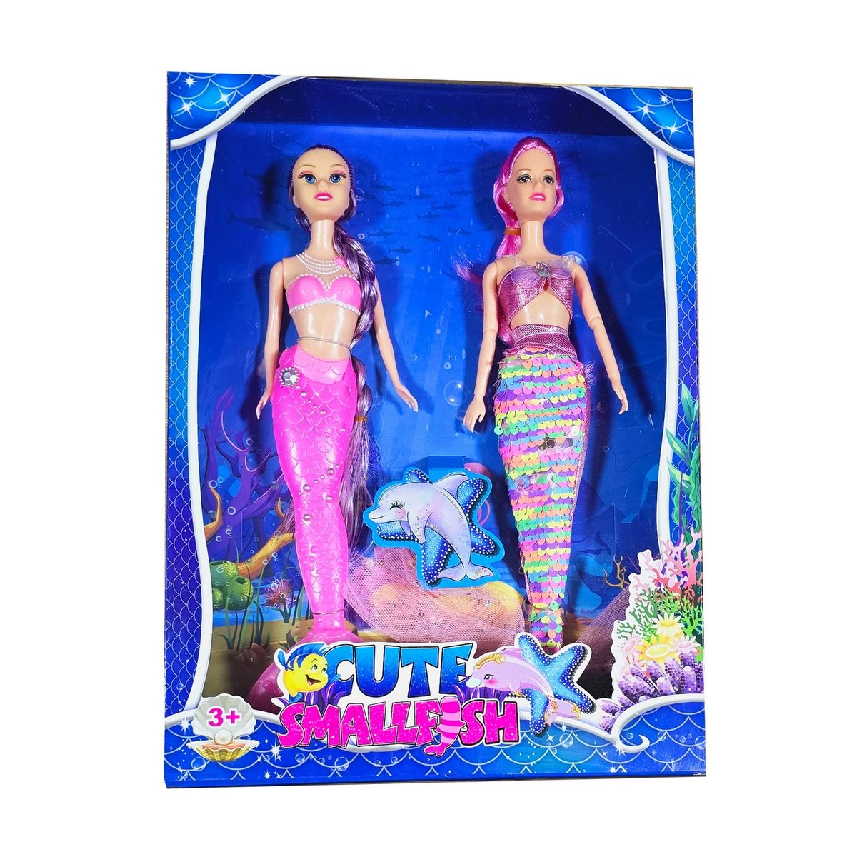 DAYOSHOP - Muñeca Sirena Duo Cola Sirena Escamas Juguete Niñas