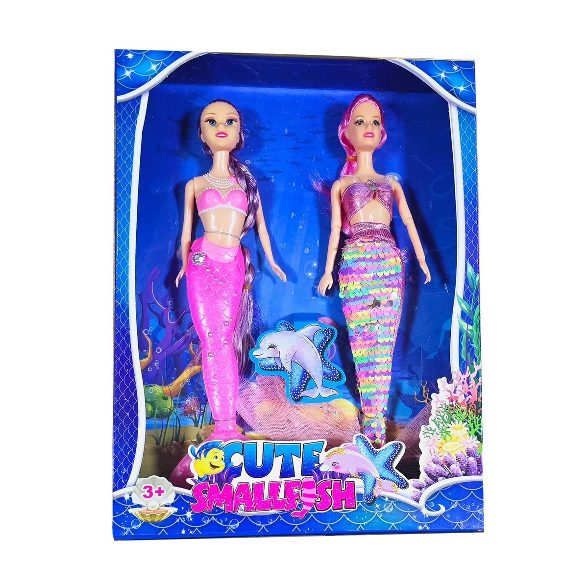 DAYOSHOP - Muñeca Sirena Duo Cola Sirena Escamas Juguete Niñas
