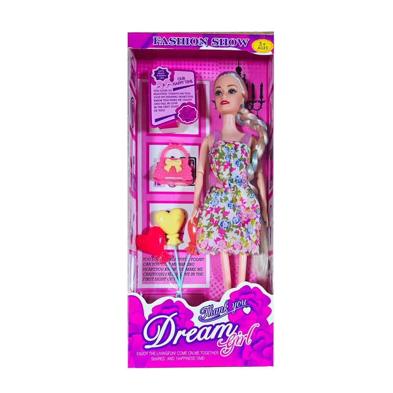 DAYOSHOP - Muñeca Vestido Elegante Globos Corazon Bolso Juguete Niñas