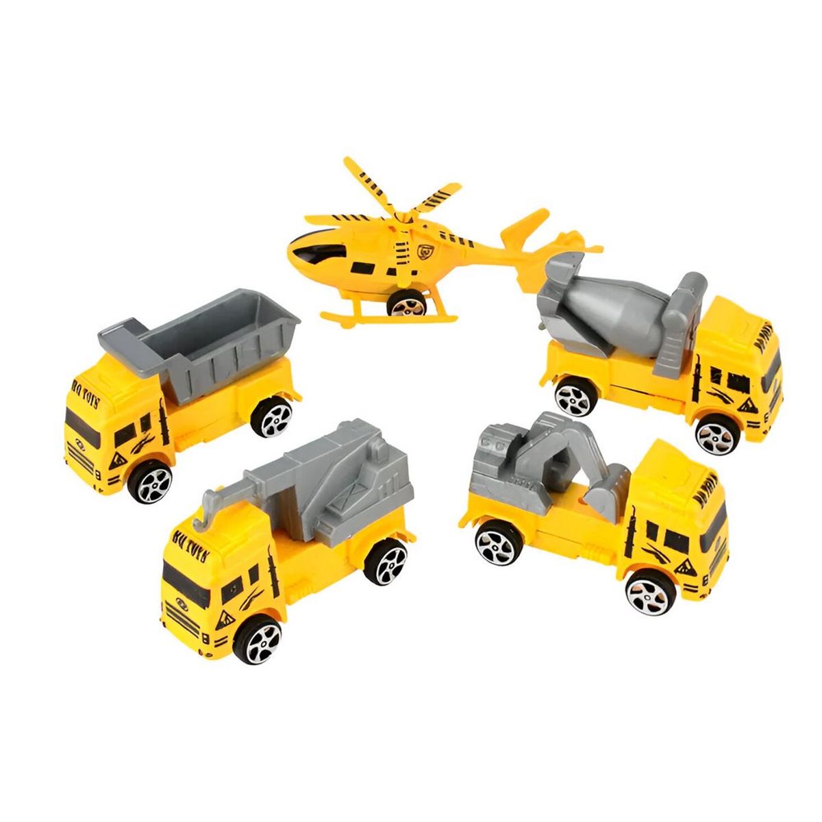 GENERICO - Carros Camion Helicoptero Colección Construcciòn X 5