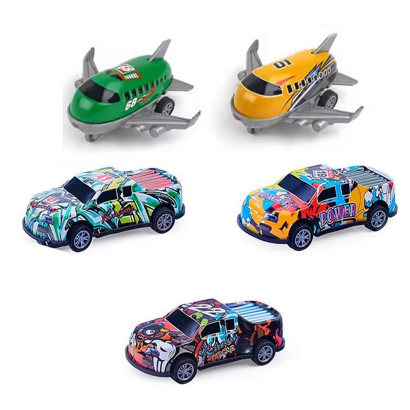 GENERICO - Camioneta Avion Rally De Impulso Juguete Niño X 5 Unidades