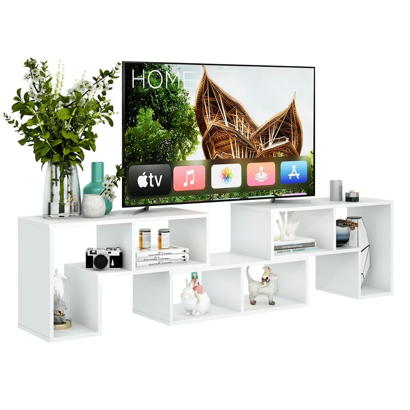 GENERICO - Mesa Tv  Mueble Para Televisor Con Biblioteca Organizador Blanco