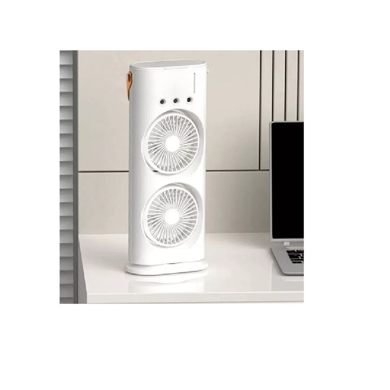 GENERICO - Aire Acondicionado Doble Portátil Recargable 3 En 1 Luz Led Color