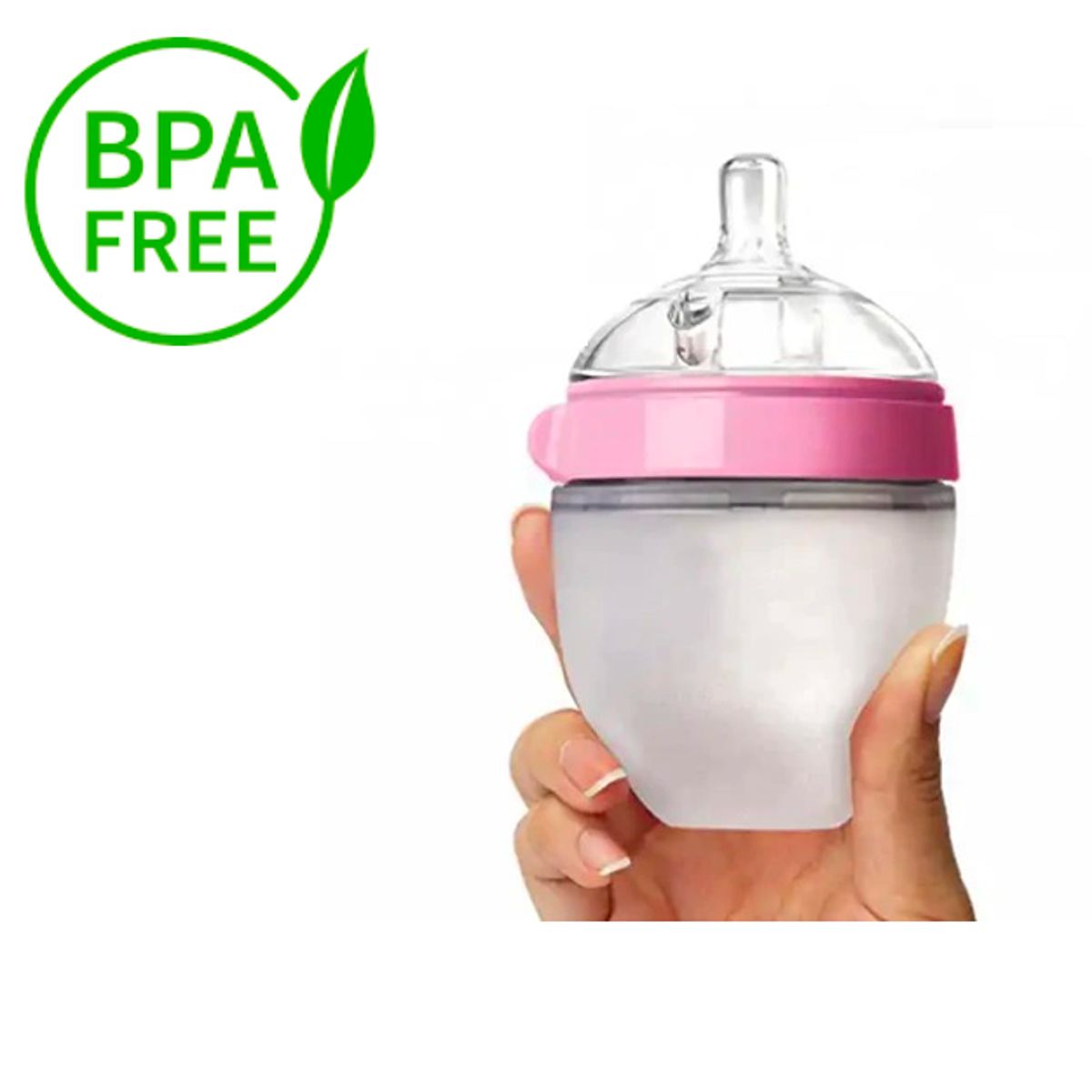 GENERICO - Biberon En Silicona Cuello Ancho Fácil Limpieza Verde 5oZ