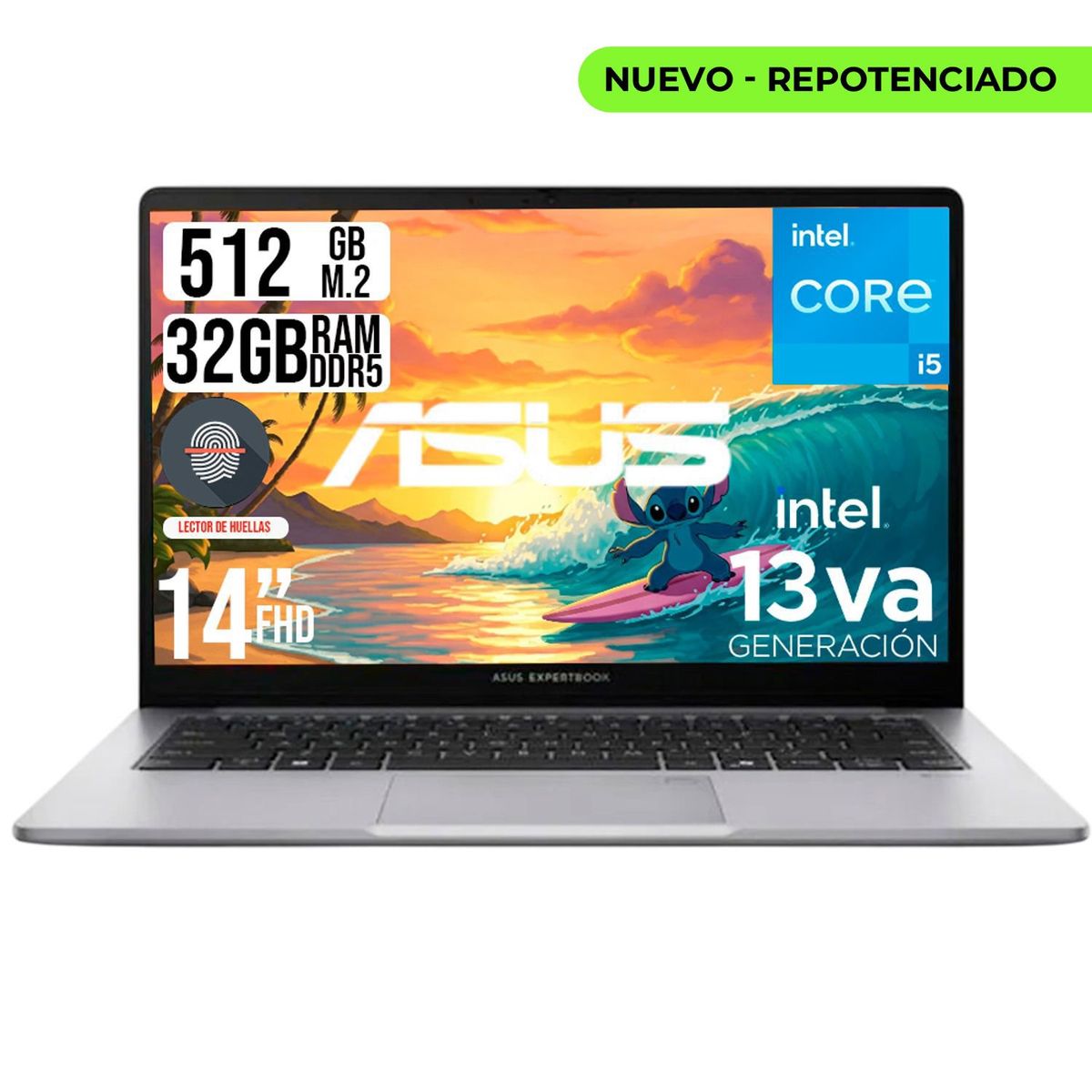 ASUS - ASUS EXPERTBOOK INTEL CORE I5-13420H SSD 512GB RAM 32GB LED 14 FULL HD