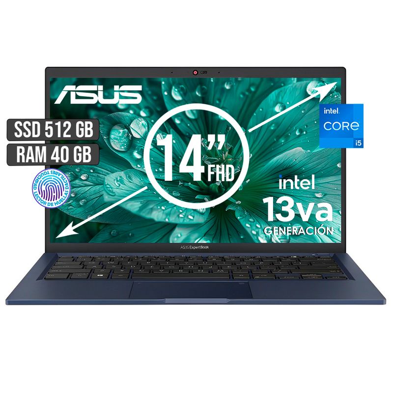 ASUS - ASUS EXPERTBOOK INTEL CORE I5-1335U SSD 512GB RAM 40GB LED 14 FULL HD