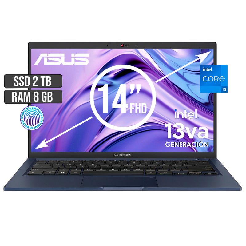 ASUS - ASUS EXPERTBOOK INTEL CORE I5-1335U SSD 2TB RAM 8GB LED 14 FULL HD