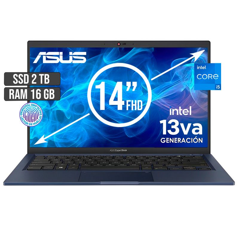 ASUS - ASUS EXPERTBOOK INTEL CORE I5-1335U SSD 2TB RAM 16GB LED 14 FULL HD