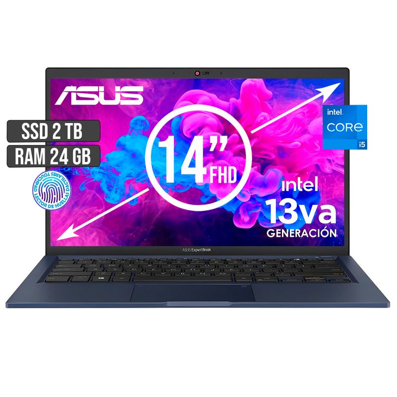 ASUS - ASUS EXPERTBOOK INTEL CORE I5-1335U SSD 2TB RAM 24GB LED 14 FULL HD