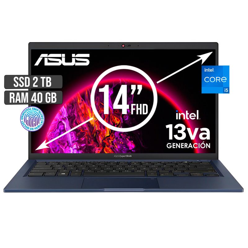 ASUS - ASUS EXPERTBOOK INTEL CORE I5-1335U SSD 2TB RAM 40GB LED 14 FULL HD
