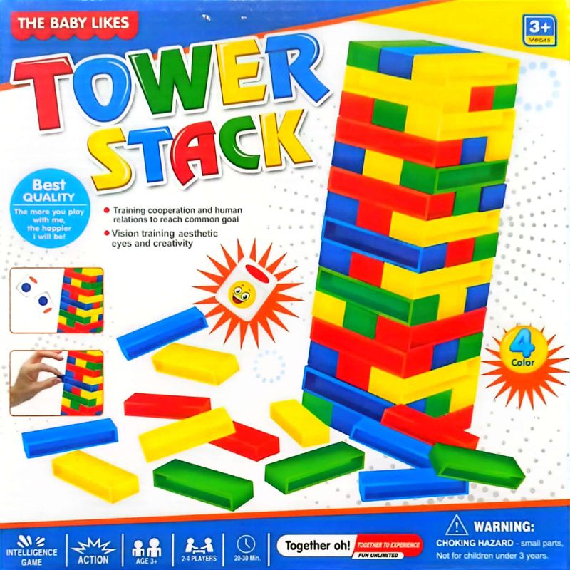 JUGANDO Y EDUCANDO - Juego Apilable Jenga Tower Stack Para Niños Familia