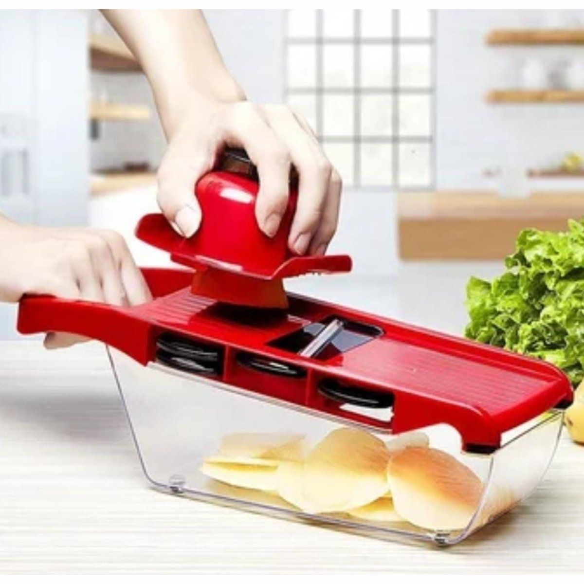 GENERICO - Mandolina 6 en 1 Cortador / Triturador De Verduras