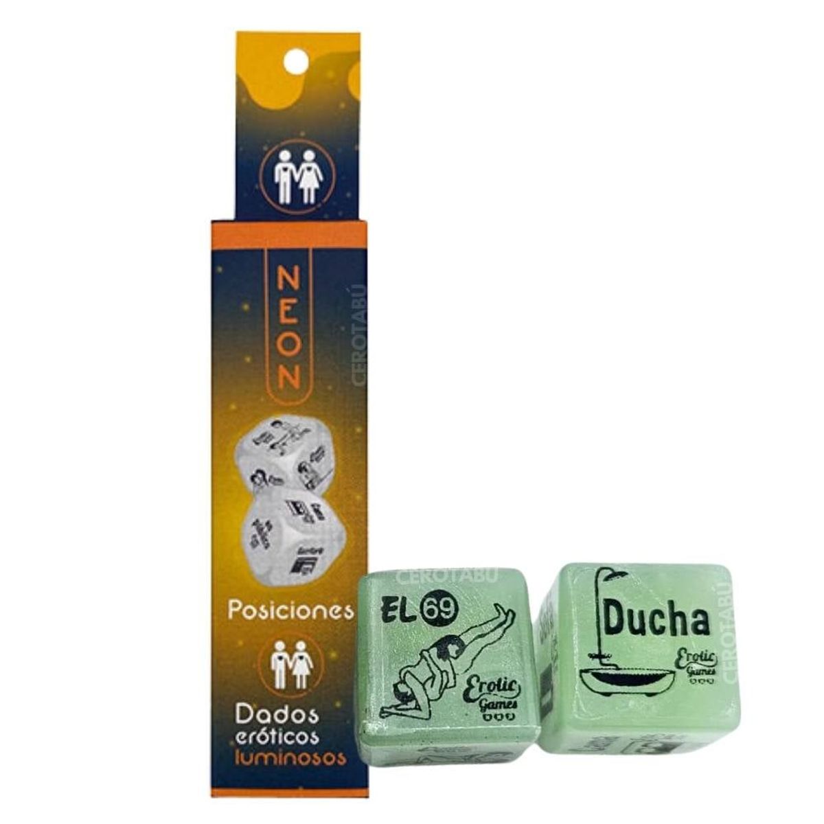 GENERICO - Dados Eroticos Posiciones Sexuales Juego Parejas Adultos Hetero Neon