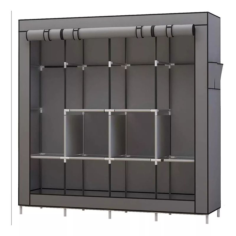 GENERICO - Closet Armario Ropero 4 Espacios Organizador De Ropa gris