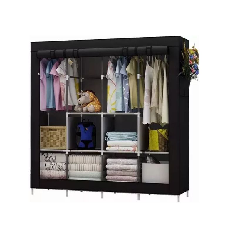 GENERICO - Closet Armario Ropero 4 Espacios Organizador De Ropa negro