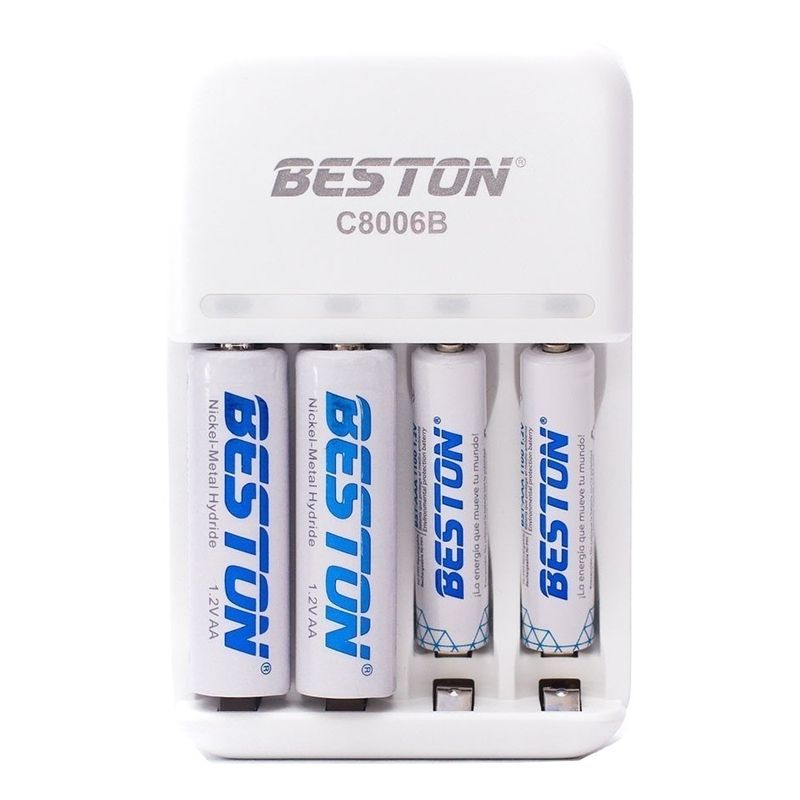 GENERICO - Baterias Beston Aa Recargable X 4 Pack + Cargador Pilas