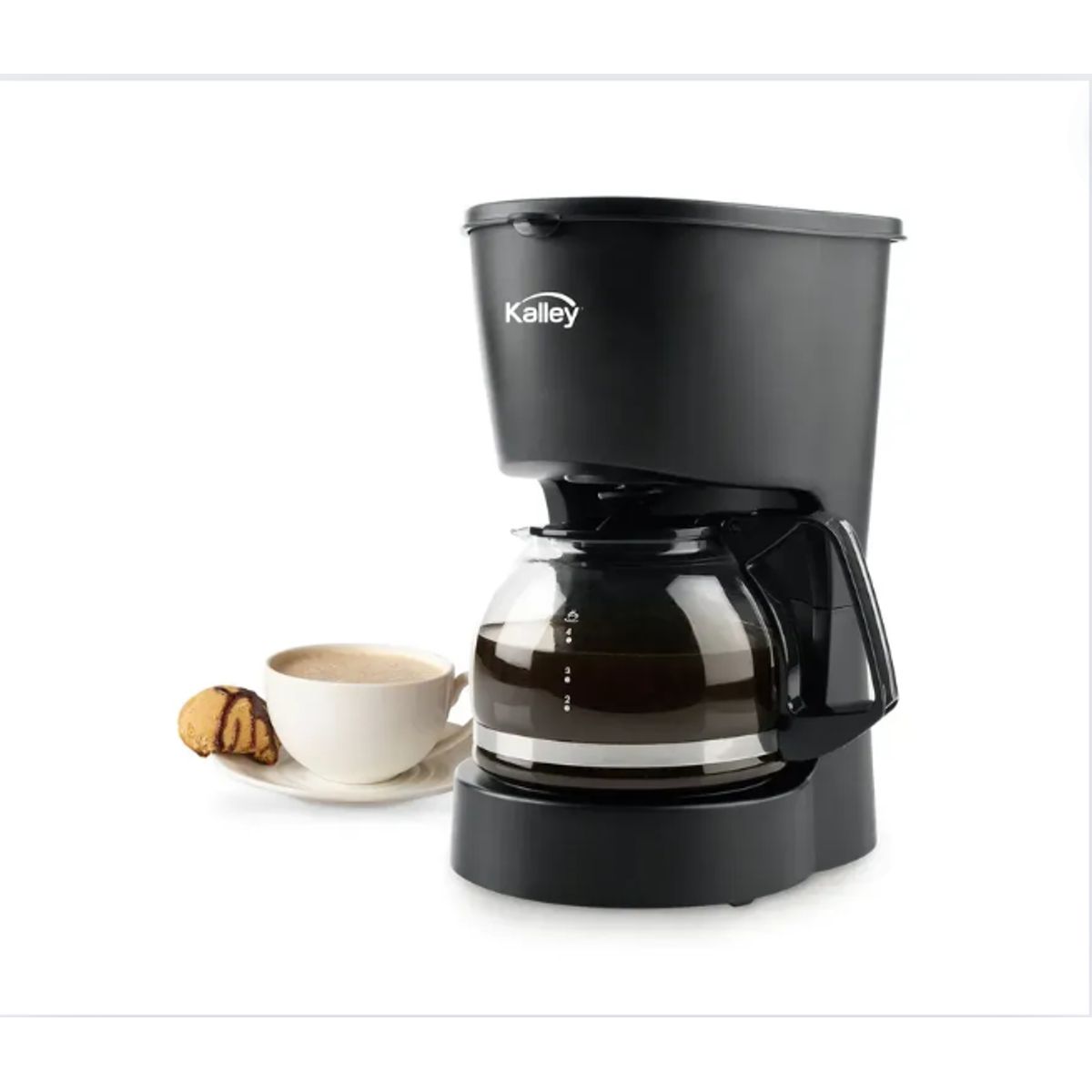 KALLEY - Cafetera Kalley 4 Tazas Negro K-MCM4N.