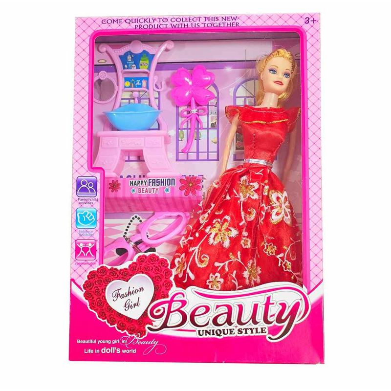 GENERICO - Muñeca Vestido Elegante Tocador Baño Juguetes Niñas