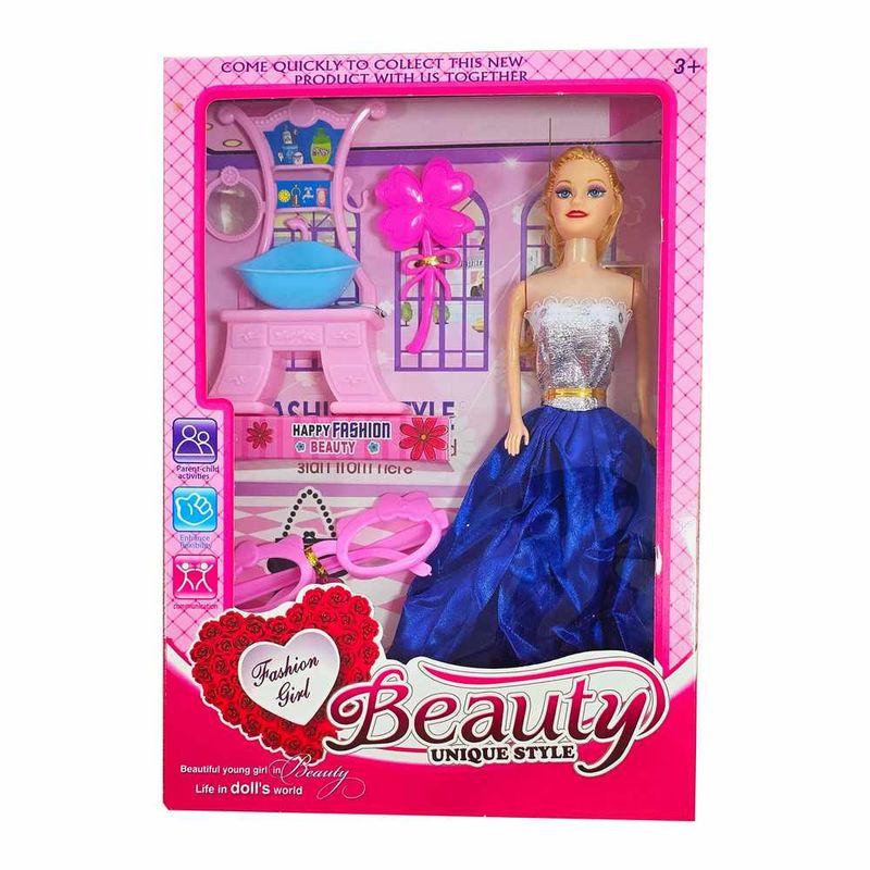 GENERICO - Muñeca Vestido Elegante Tocador Baño Juguetes Niñas