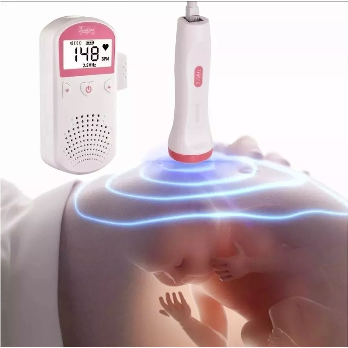 GENERICO - Doppler Fetal Lcd Ultrasónico Frecuencia Cardiaca Embarazo