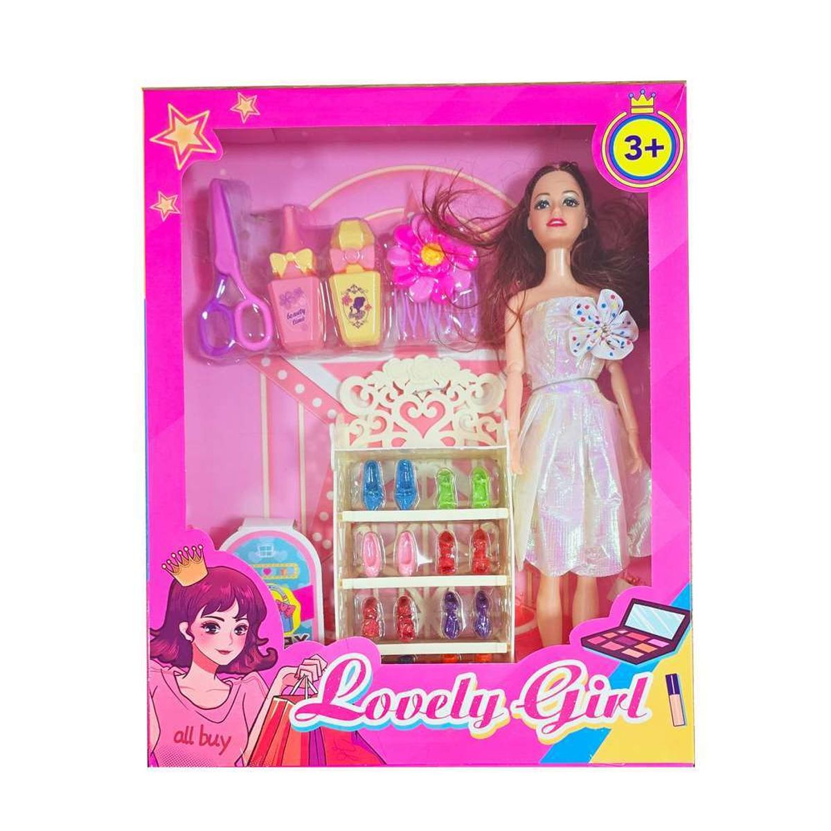 GENERICO - Muñeca Vestido Flor Multicolor Accesorios Zapatos Juguete