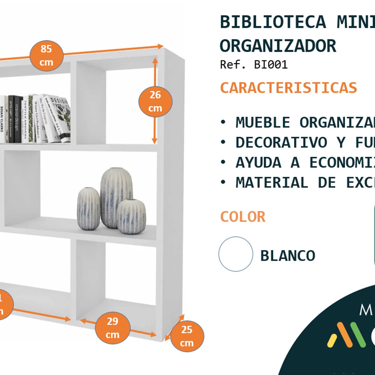 GENERICO - Biblioteca organizador minimalista moderna