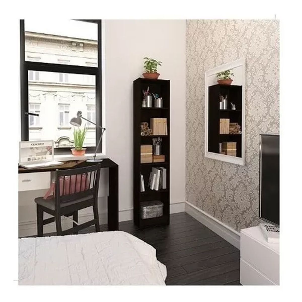 GENERICO - Mueble biblioteca organizador color wengue