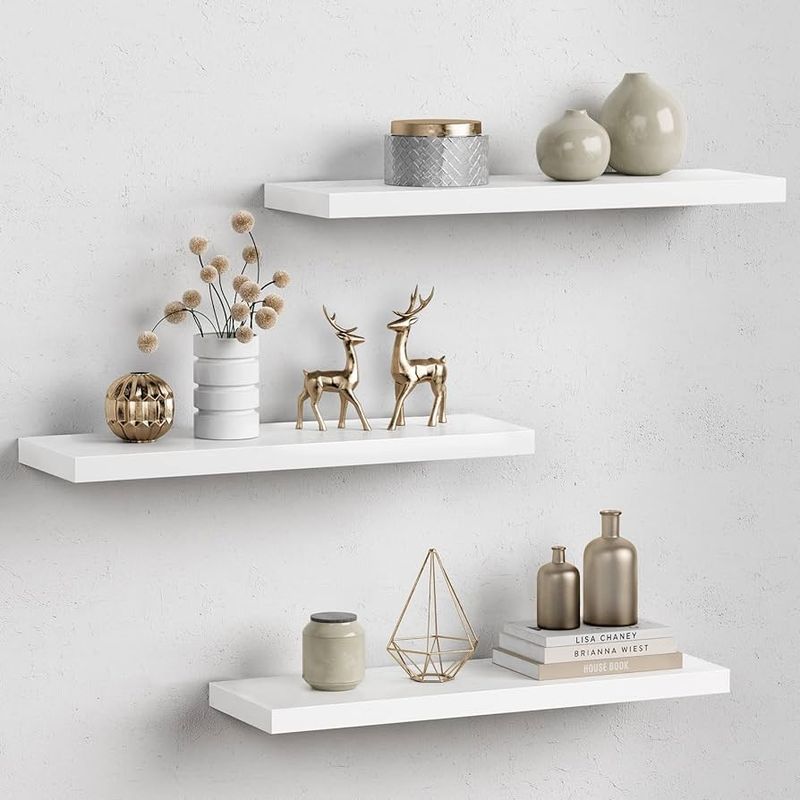 GENERICO - Repisas minimalistas decorativas blancas set x3