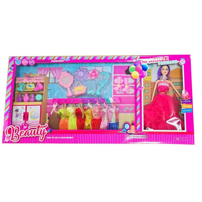 GENERICO - Muñeca Vestido Accesorios Tocador Vestidos Botas Juguete