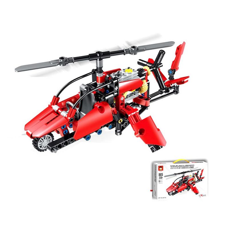 GENERICO - Helicoptero Rojo Figura Armable Armatodo Construccion Niños