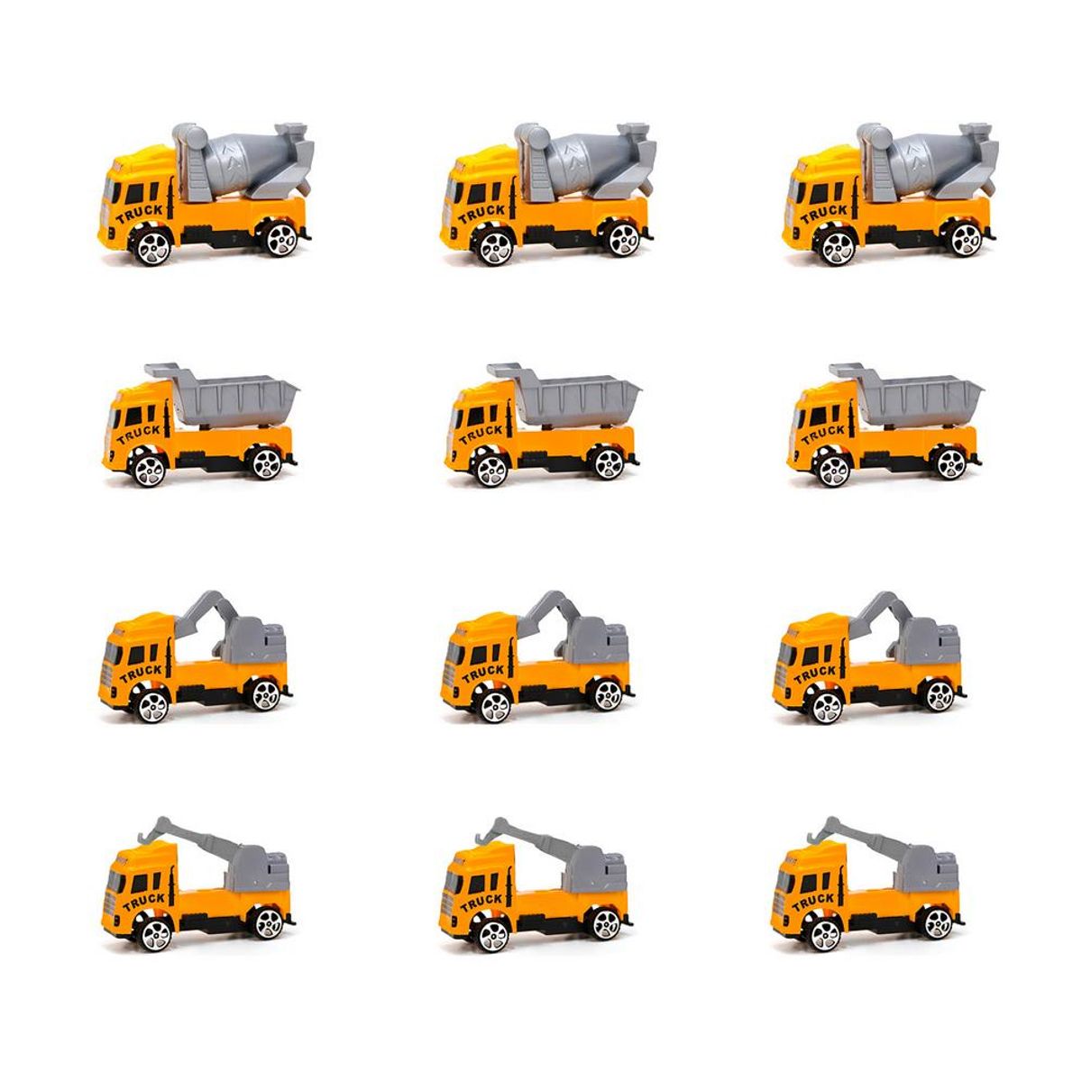 GENERICO - Carro Camion Construccion Linea Amarilla Juguetex 12unidades