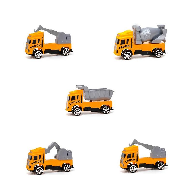 GENERICO - Carro Camion Construccion Linea Amarilla Juguetex 5 Unidades
