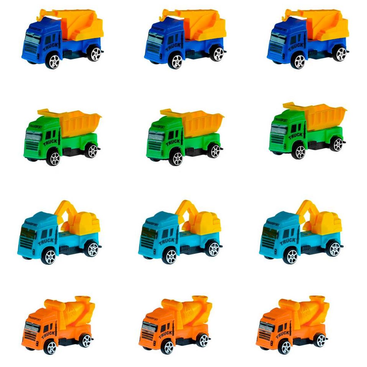 GENERICO - Carro Camion Construccion Multicolor Juguete X 12 Unidades