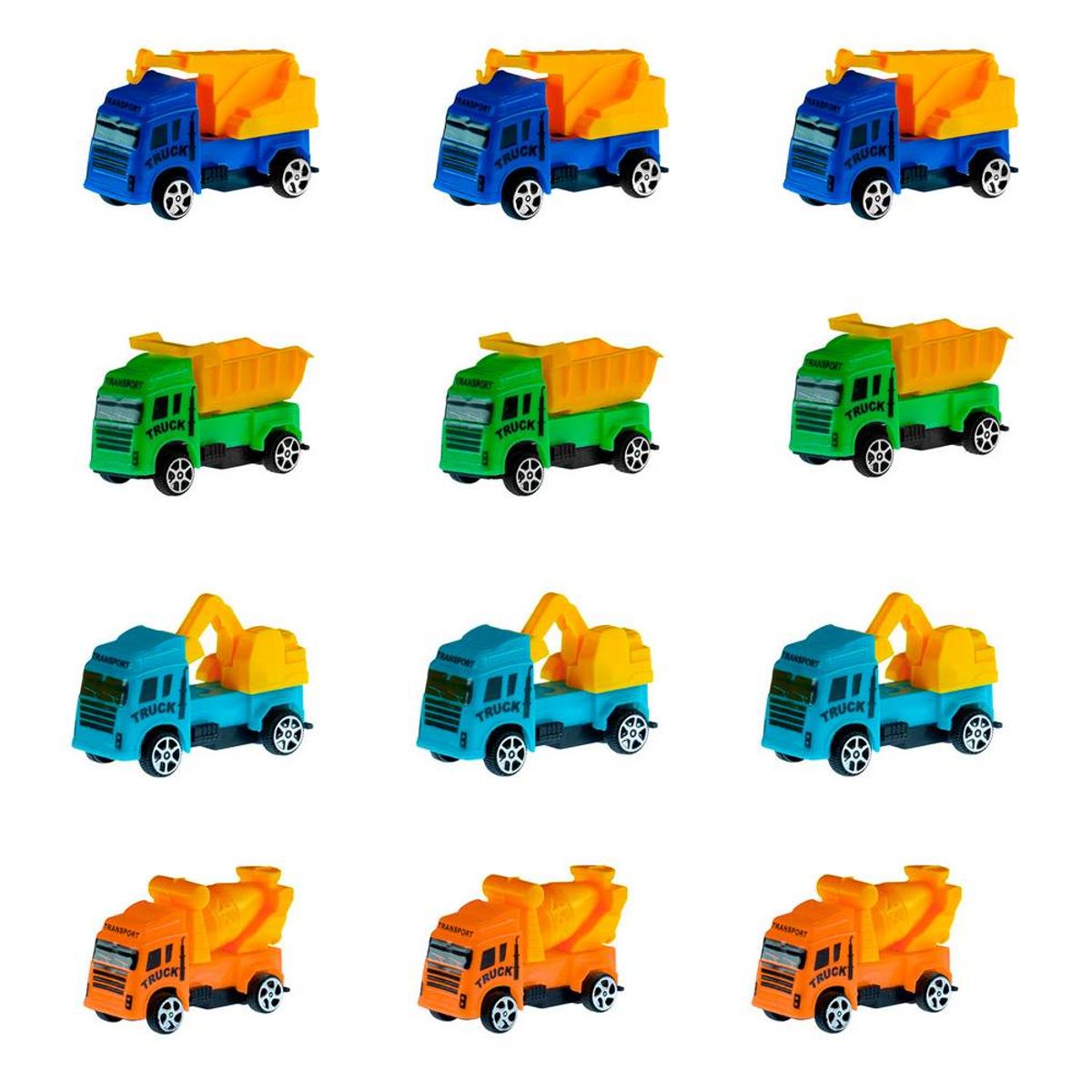 GENERICO - Carro Camion Construccion Multicolor Juguete X 12 Unidades