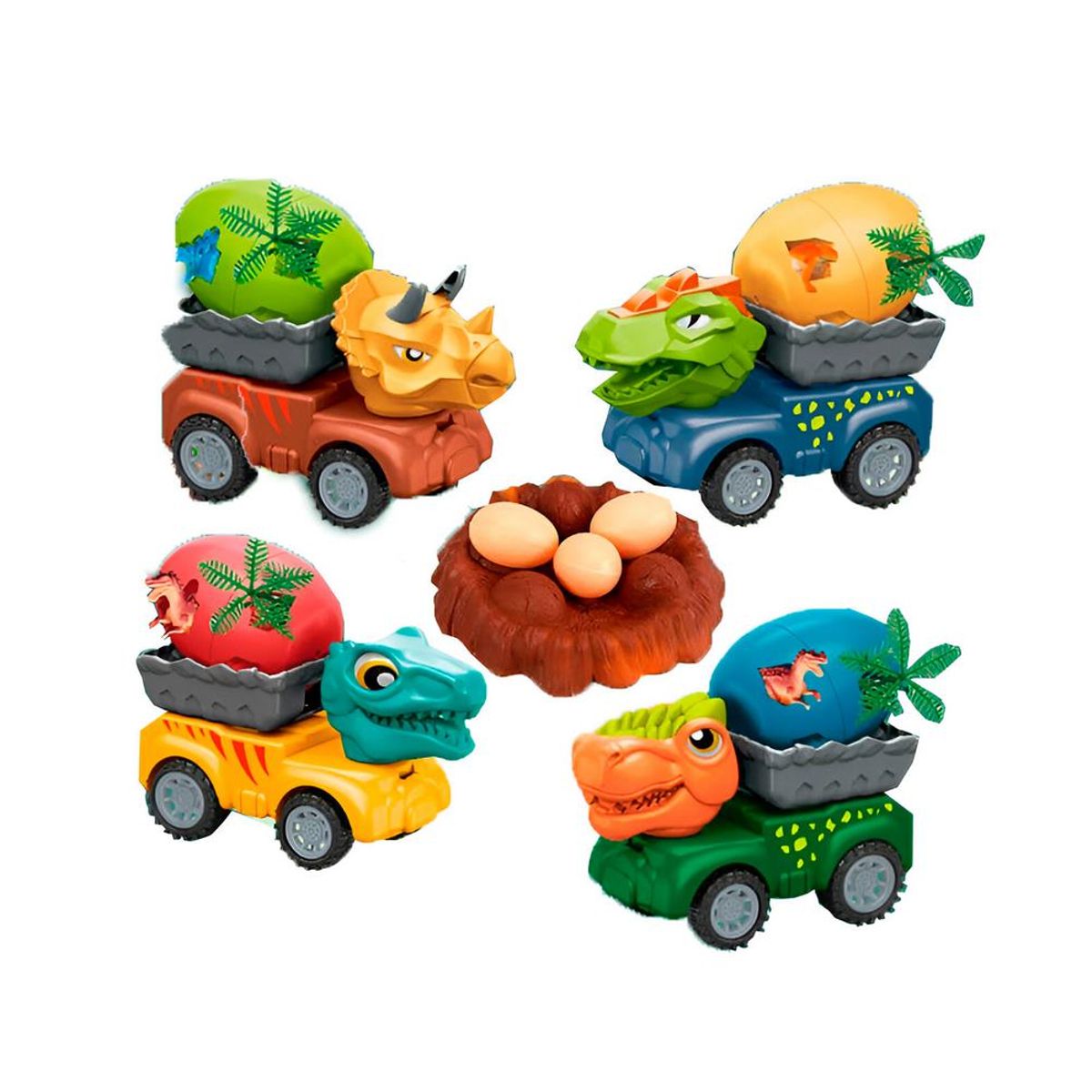 GENERICO - Carros Dinosaurios Huevos Juguete Interactivo X 4 Unidades