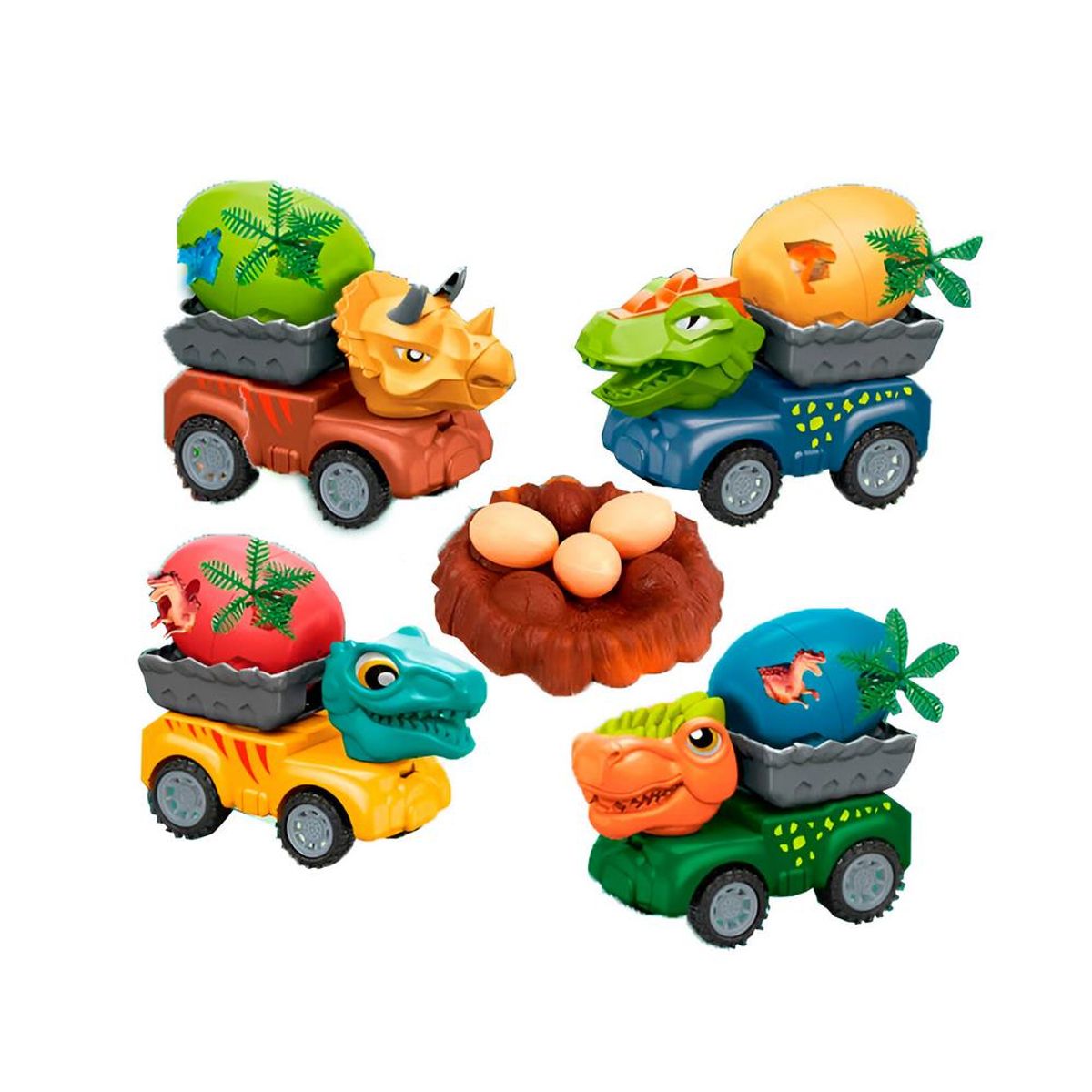 GENERICO - Carros Dinosaurios Huevos Juguete Interactivo X 4 Unidades