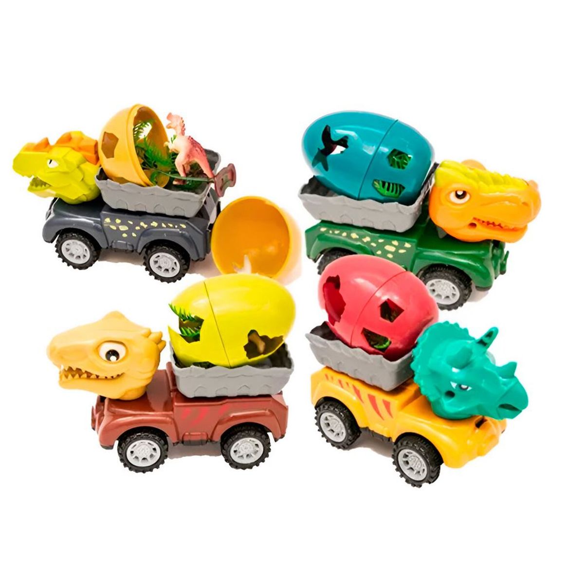 GENERICO - Carros Dinosaurios Huevos Juguete Interactivo X 4 Unidades