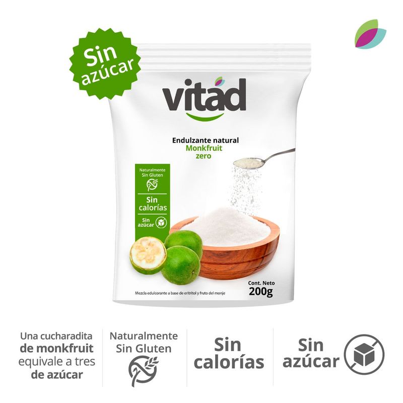 GENERICO - Endulzante Vitad Natural Monkfruit Zero 200g